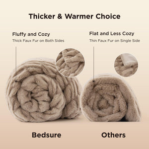 Faux Fur Throw Blanket – Double-Sided Plush 50"x60"