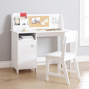 Kids Study Desk with Chair Set and Hutch