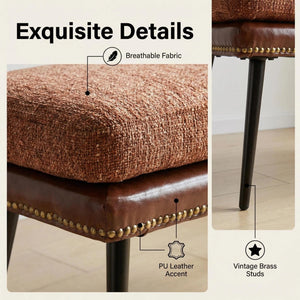 32" Retro Upholstered Entryway Bench