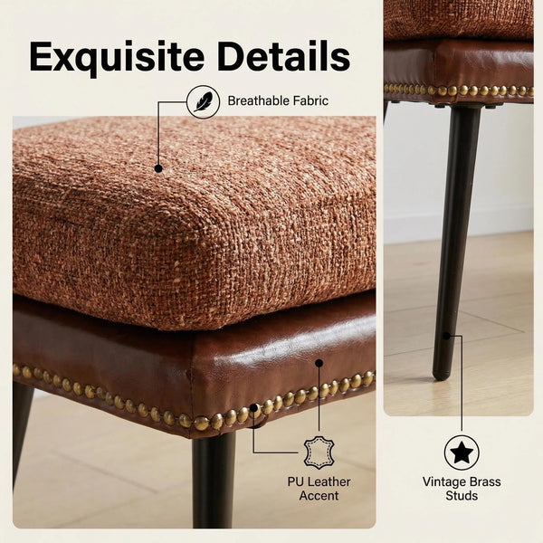 32" Retro Upholstered Entryway Bench