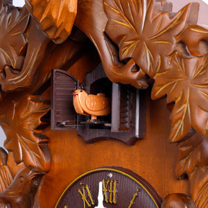 Handcrafted Wood Cuckoo Clock with Bird & Night Sensor
