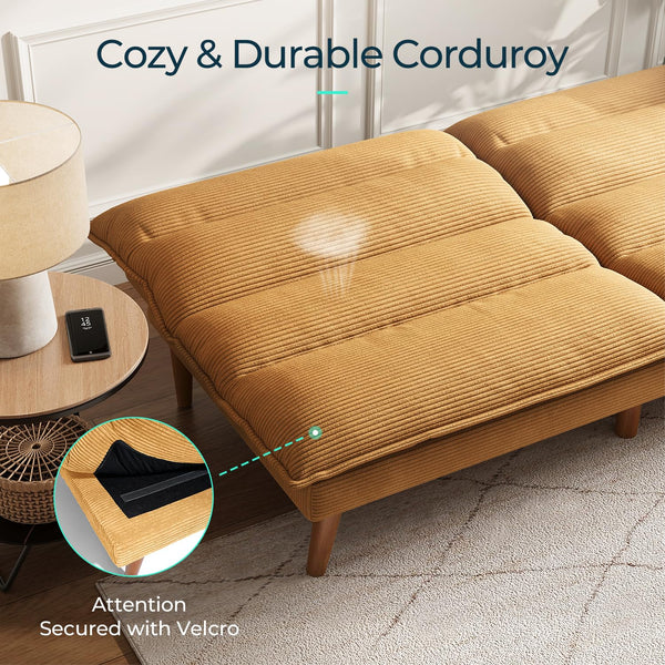 Convertible Futon Sofa Bed with Adjustable Backrest