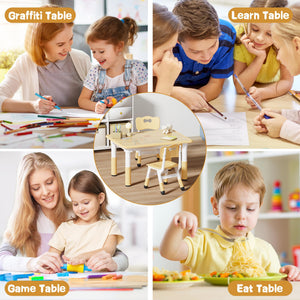 Kids Table & 2 Chairs Set – Height Adjustable, Graffiti Desktop, Multi-Activity, Ages 3–8