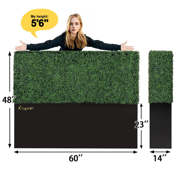 Freestanding Artificial Boxwood Hedge Privacy Screen