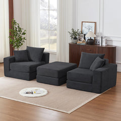 Modular Sectional Sofa with Ottoman – Convertible Cloud Couch