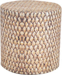 Outdoor Ottoman Pouf - Waterproof Round Footstool with Removable Cover