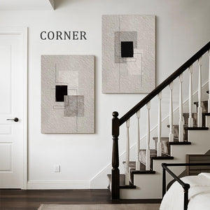 Large Abstract Wall Art Set of 2 – 24x36 Inch Framed Sandstone Canvas