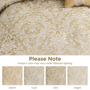 6-Piece Jacquard Comforter Set – All-Season Bedding with Euro Shams & Throw Pillow