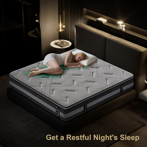 14 Inch Hybrid Mattress – Euro Top, Memory Foam & Pocketed Springs
