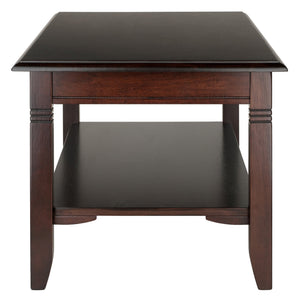 37" Transitional Coffee Table with Lower Storage Shelf