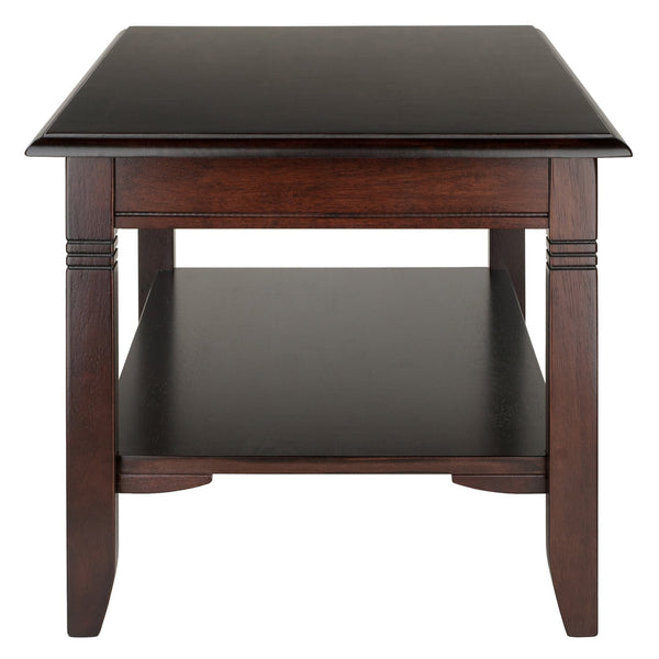 37" Transitional Coffee Table with Lower Storage Shelf