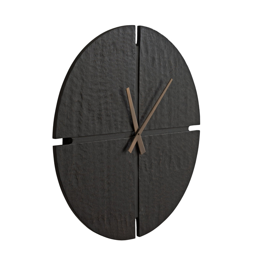 22-Inch Round Wall Clock – Black Analog Numberless Modern Design