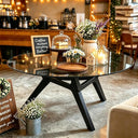 Round Glass Coffee Table with Wood Frame