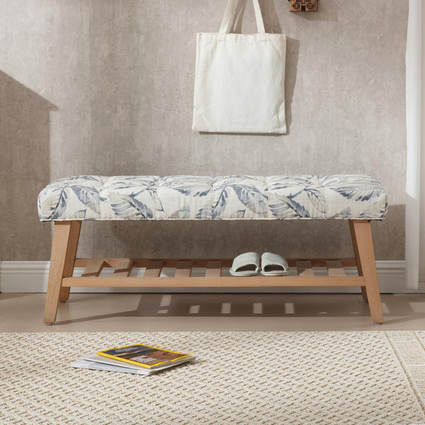 Upholstered Storage Bench with Shoe Storage