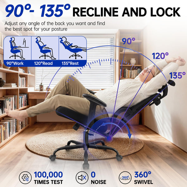 Ergonomic High-Back Mesh Office Chair with Lumbar Support