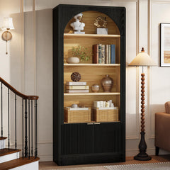 71" Arched Bookcase with Storage Cabinet