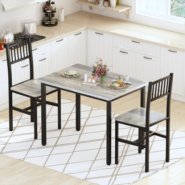 3-Piece Dining Table Set for 2 with Stools