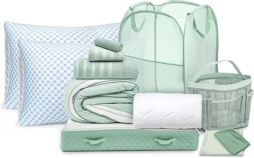 Twin XL Dorm Room Complete Bedding & Organizer Set