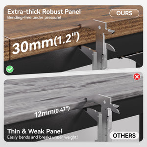 Computer Desk with Power Outlets – Engineered Wood & Steel Frame