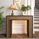 LED Console Table with Storage – Narrow Entryway Sofa Table