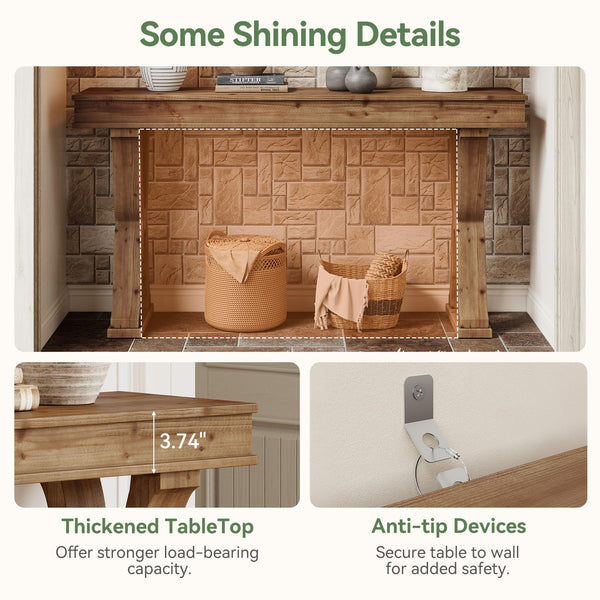 63" Farmhouse X-Leg Console Table