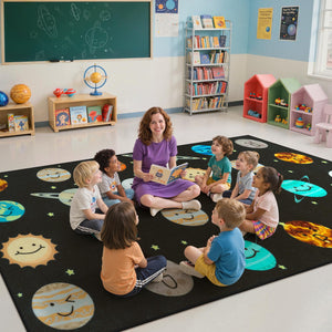 Smiley Face Classroom Rug – Educational Kids Area Rug