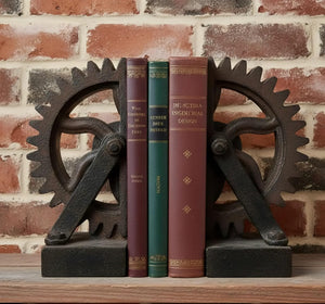 Steampunk Gymnastic Men Bookends – Resin Bronze Finish, 1 Pair