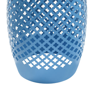Lace-Cut Iron Drum Side Table