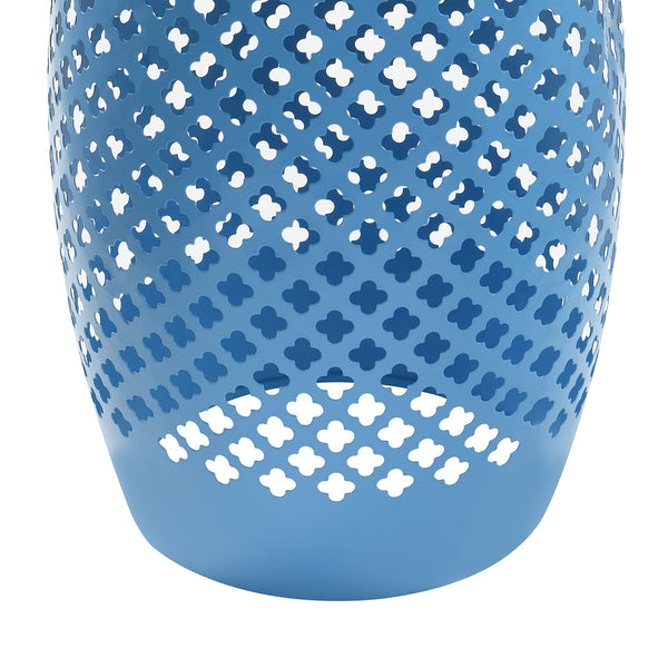 Lace-Cut Iron Drum Side Table