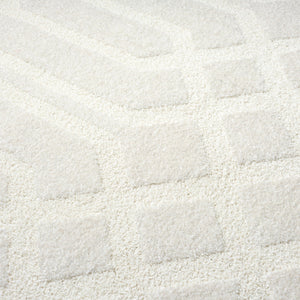 Cream Geometric Diamond Area Rug