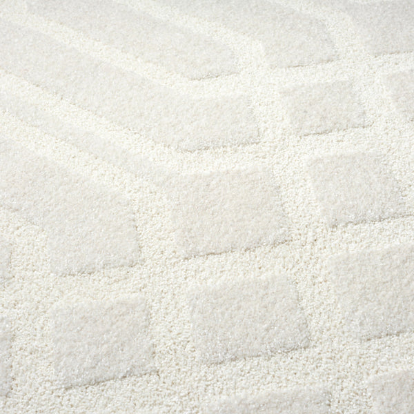 Cream Geometric Diamond Area Rug