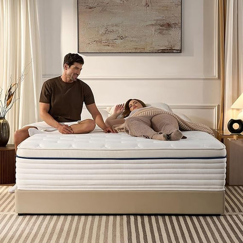 Hybrid Mattress 12 Inch Medium Plush with Gel Memory Foam & Pocket Coils