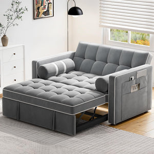 3-in-1 Convertible Sleeper Sofa Bed with USB Ports & Adjustable Backrest