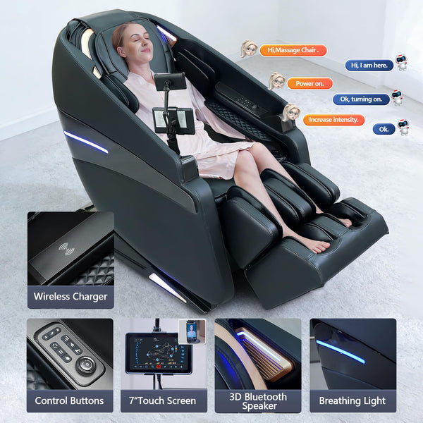 4D Massage Chair Full Body Zero Gravity Recliner with Heat & SL Track