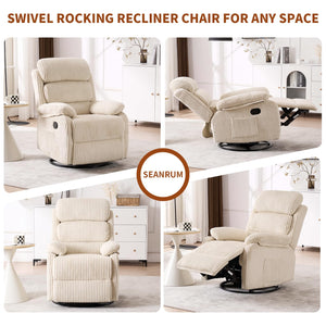 360° Rocking Recliner Chair with Footrest