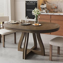 Expandable Round Dining Table with Removable Oval Leaf, Seats 6