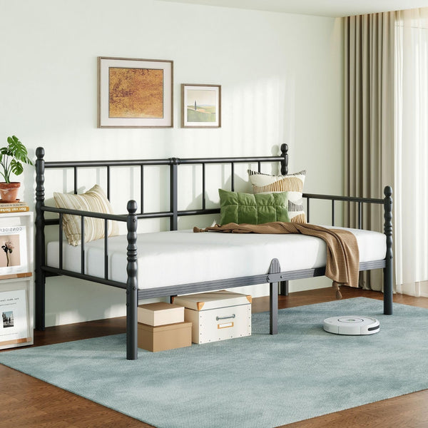Twin Metal Daybed Frame with Steel Slats