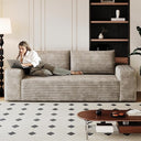 Corduroy Loveseat Boneless Sofa Couch – No Assembly, High-Density Foam