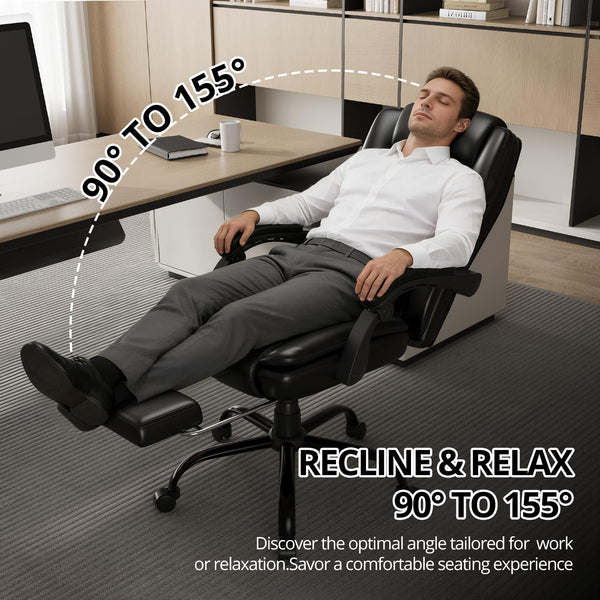 Big & Tall Reclining Office Chair with Footrest