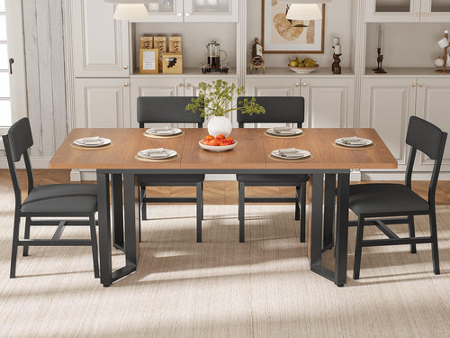 Extendable Dining Table Set for 4-6