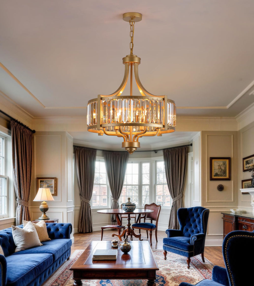 Crystal Chandelier – Modern Farmhouse Ceiling Light Fixture