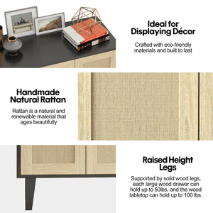Rattan Door Buffet Sideboard Cabinet