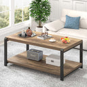 Industrial Rectangle Coffee Table with Storage Shelf