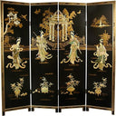 Red Lantern Hand Crafted Artisanal 6 ft. Tall Four Seasons Flowers Screen