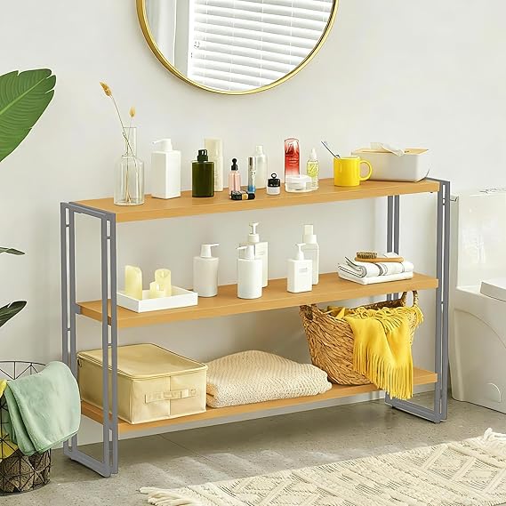 3-Tier Industrial Bookshelf with Rustic Wood & Metal Frame