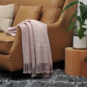 Fringed Mulberry Silk Throw Blanket