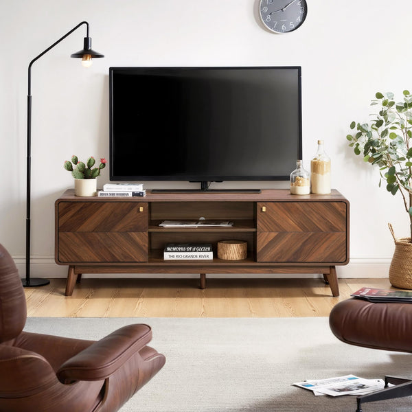 63" Mid-Century Modern TV Stand with Storage