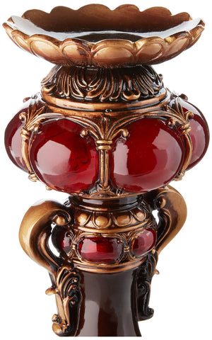 Burgundy Polyresin Pillar Candle Holder, 16"H