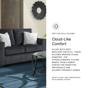 Modern Chenille Loveseat with Accent Pillows