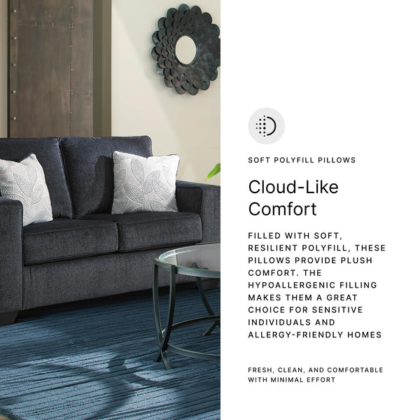 Modern Chenille Loveseat with Accent Pillows